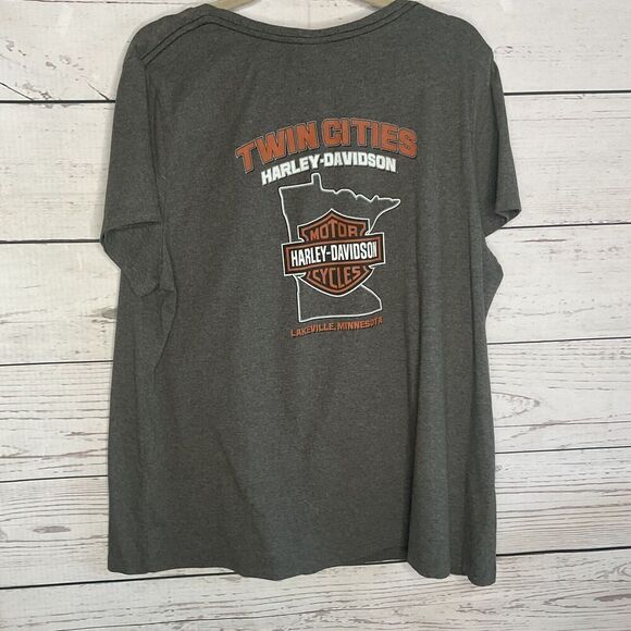 Harley Davidson Womens‎ Sz 1X Gray Short Sleeve Cotton T-Shirt Twin Cities, MN - Picture 7 of 8